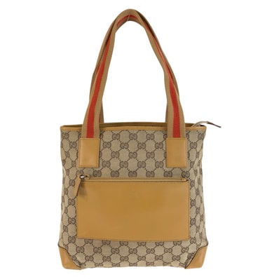 GUCCI グッチ シェリーライン ベージュ GGキャンバス レザー/ トートバッグ ショルダーバッグ 603766 【中古】