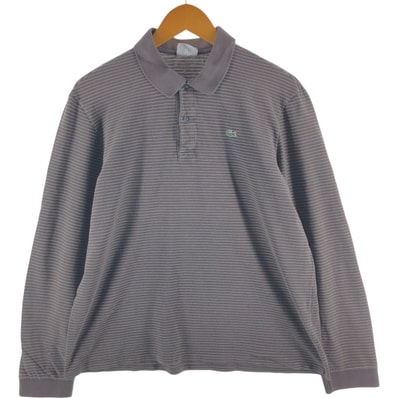 古着 ラコステ LACOSTE 長袖 ボーダー ポロシャツ 7 メンズXXL相当/eaa525981