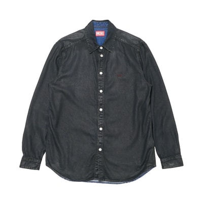 DIESEL ディーゼル D-SIMPLY-S1 長袖シャツ サイズS Dロゴ デニムシャツ 加工 ブランド古着【中古】20260715/RB0097