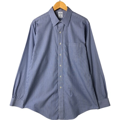 古着 ブルックスブラザーズ Brooks Brothers Est.1818 長袖 コットンストライプシャツ メンズL相当/eaa541767