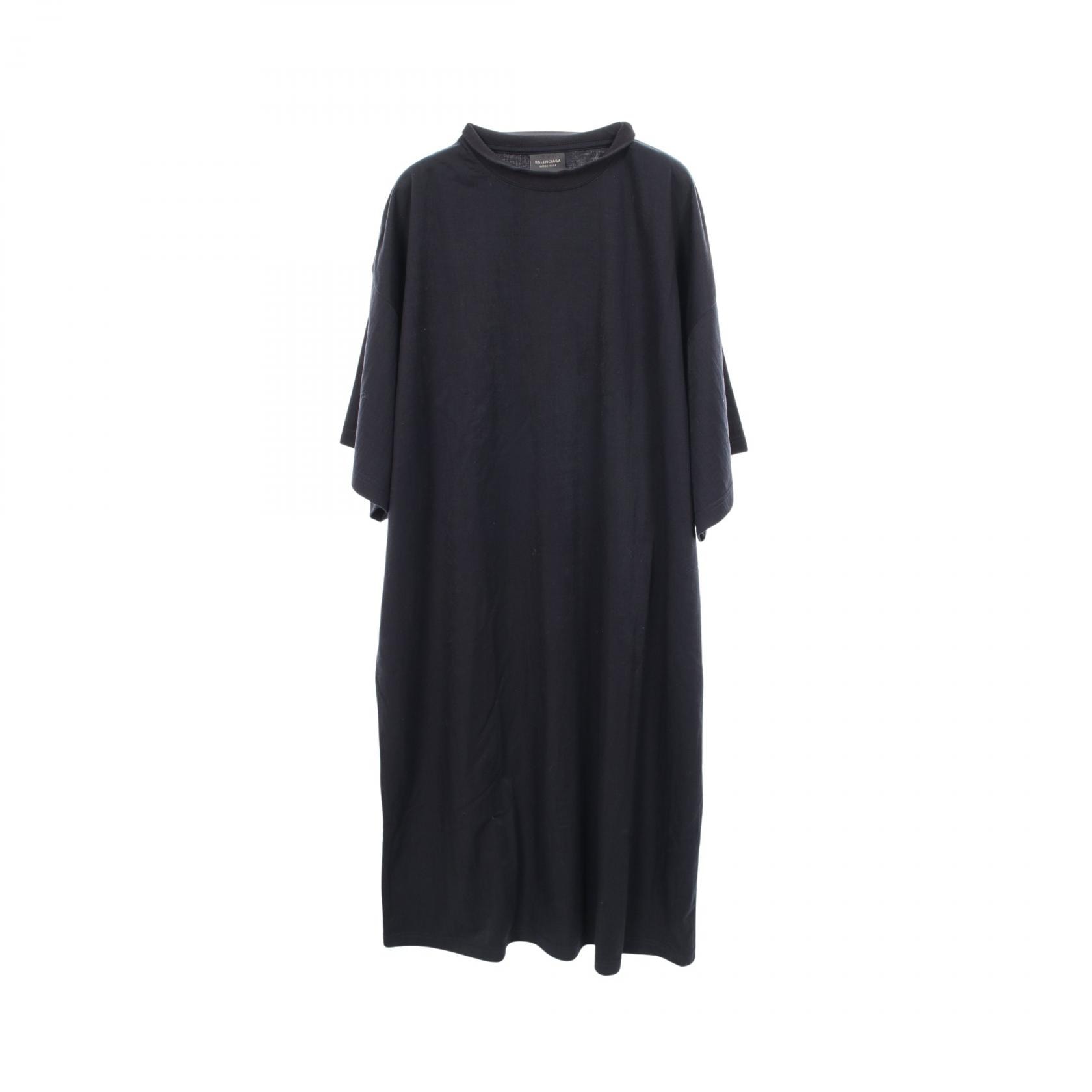 バレンシアガ BALENCIAGA モックネック Tシャツ ワンピース 衣料品 トップス キュプラ レディース ネイビー系 【中古】