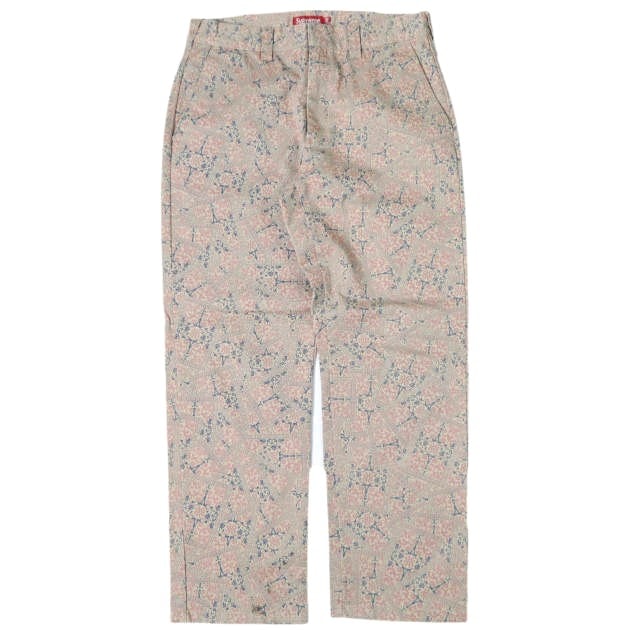 SUPREME シュプリーム 21AW Work Pant Floral Cards フローラルカード ワークパンツ 32 Khaki ボトムス g28195