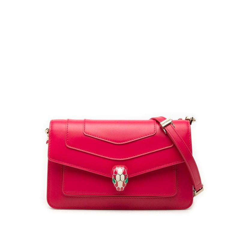 ブルガリ セルペンティ フォーエバー ショルダーバッグ ピンク レザー レディース BVLGARI 【中古】