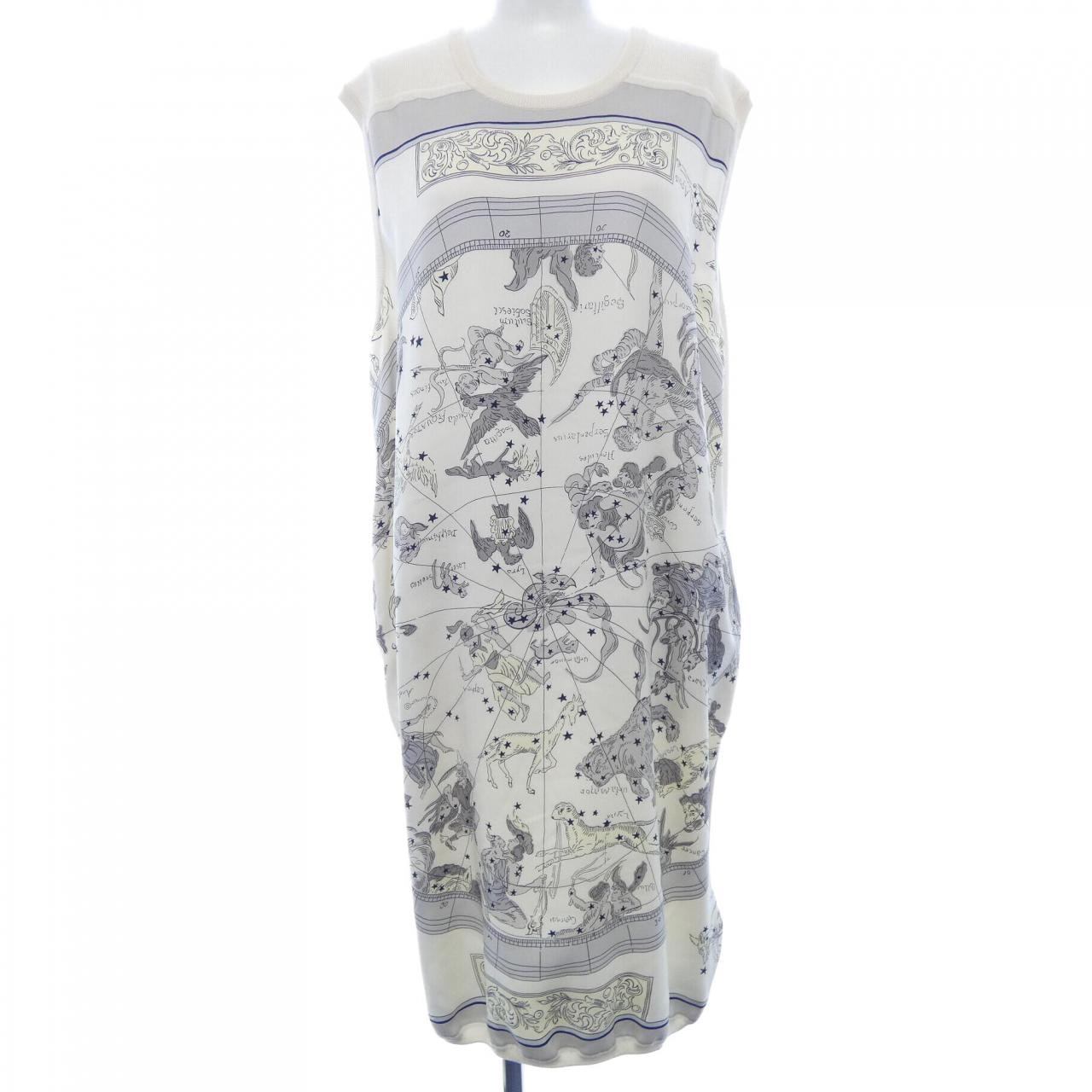エルメス HERMES HEMISPHARIUM COELI BOREALE 66-7758 ツイルレーヌ ワンピース