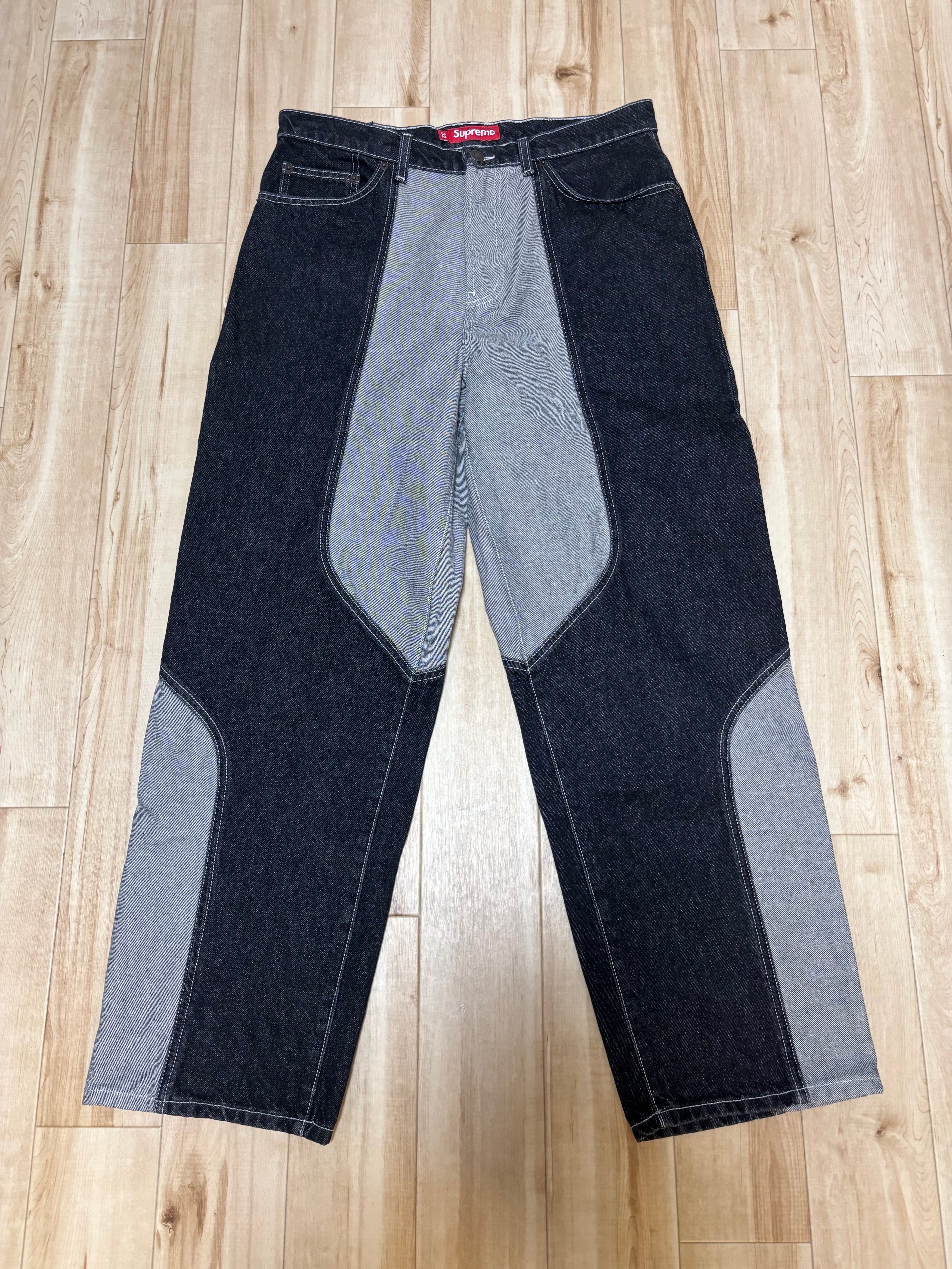 シュプリーム 2 トーン パナルド バギー ジーンズ "ブラック"