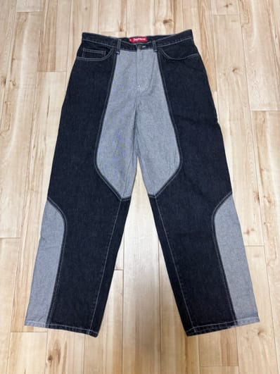 Supreme 2-Tone Paneled Baggy Jean "Black"