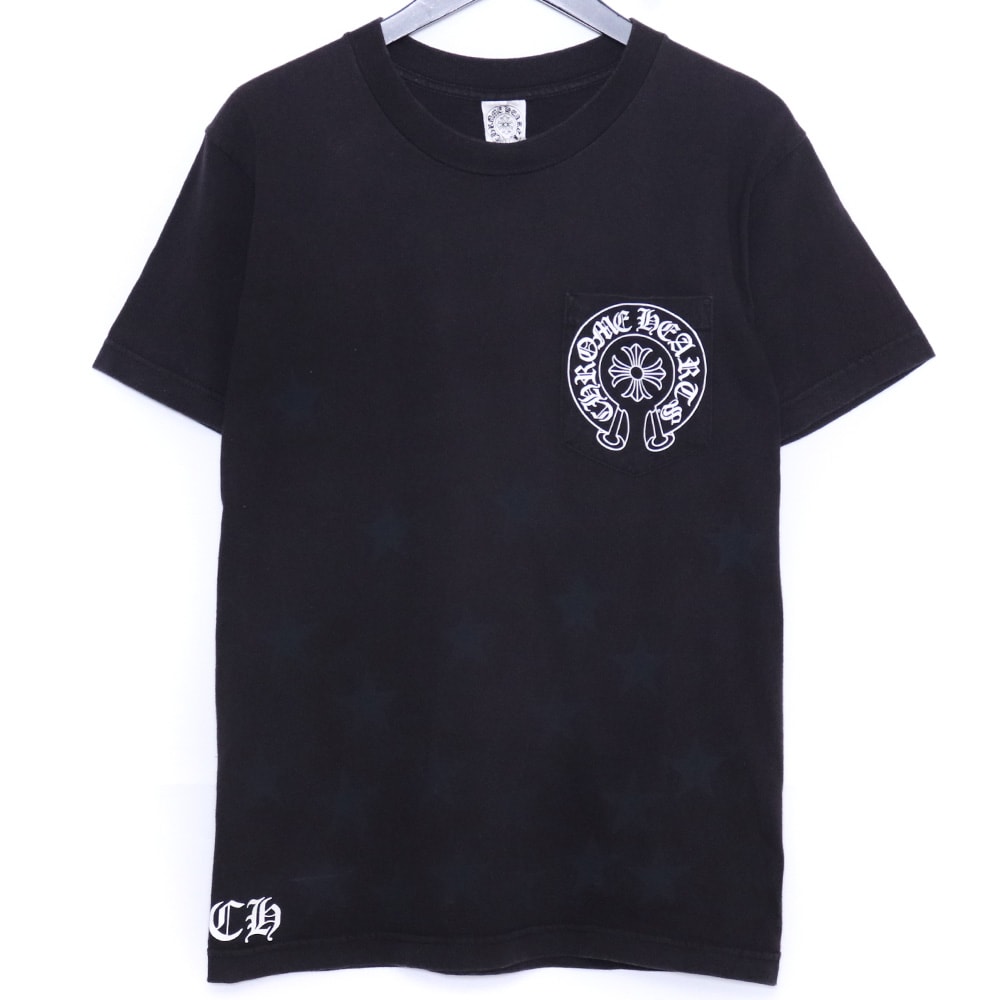 CHROME HEARTS オールド スター スクロールラベル ホースシュー ポケットTシャツ