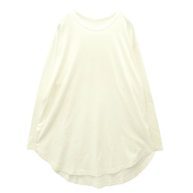 Yohji Yamamoto ヨウジヤマモト GA-T06-040 Ground Y COTTON JERSEY HEM ROUND JUMBO T-SHIRT LONG SLEEVES コットン天竺 ヘムラウンド ジャンボ 長袖 Tシャツ ホワイト系【中古】
