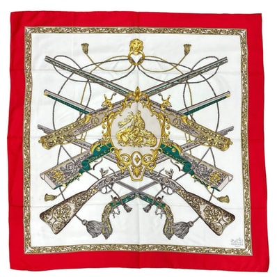 HERMES エルメス カレ90 ダイアン(Diane) スカーフ シルク ホワイト レディース【中古】