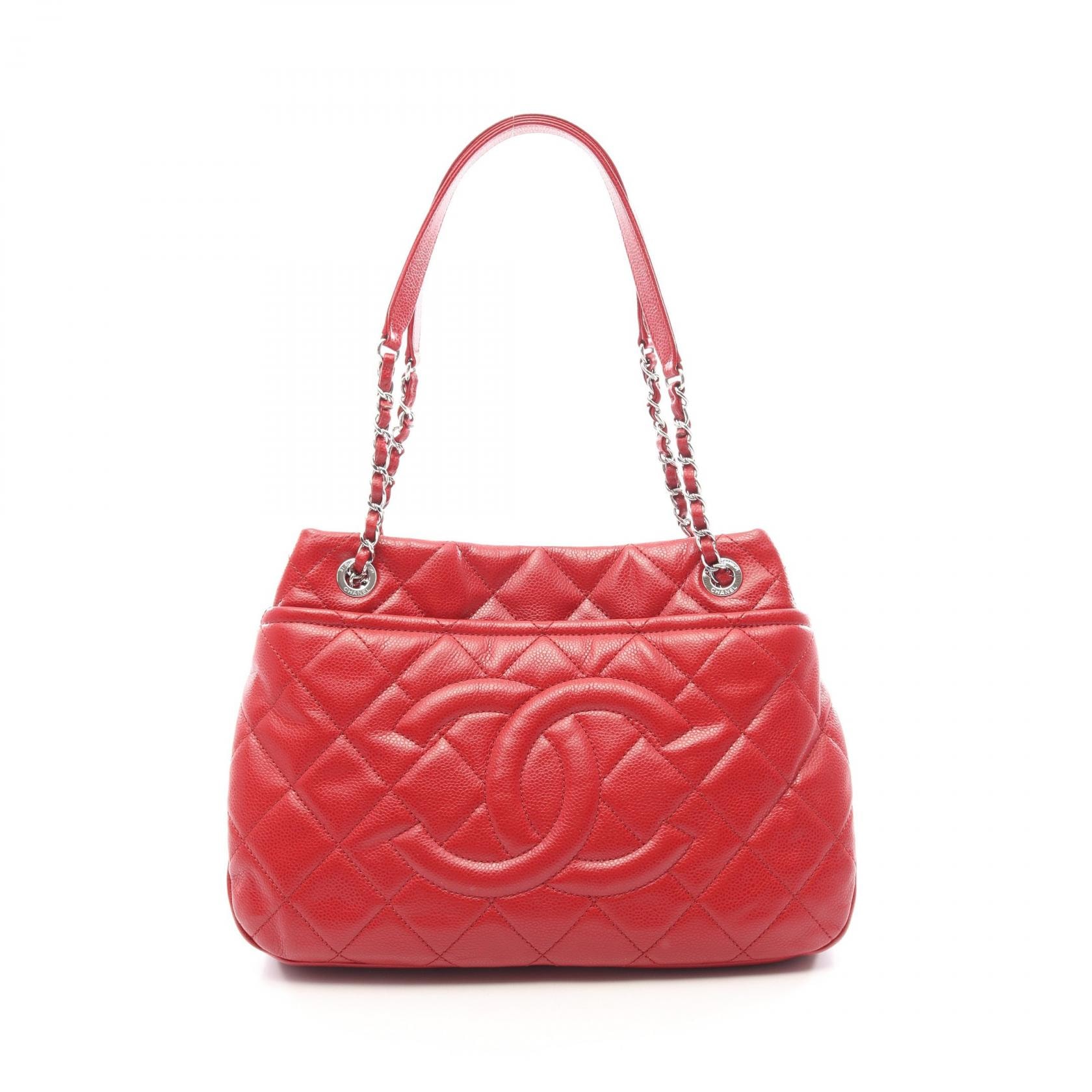 シャネル CHANEL マトラッセ トートバッグ バッグ キャビアスキン(グレインドカーフ) レディース レッド系 【中古】
