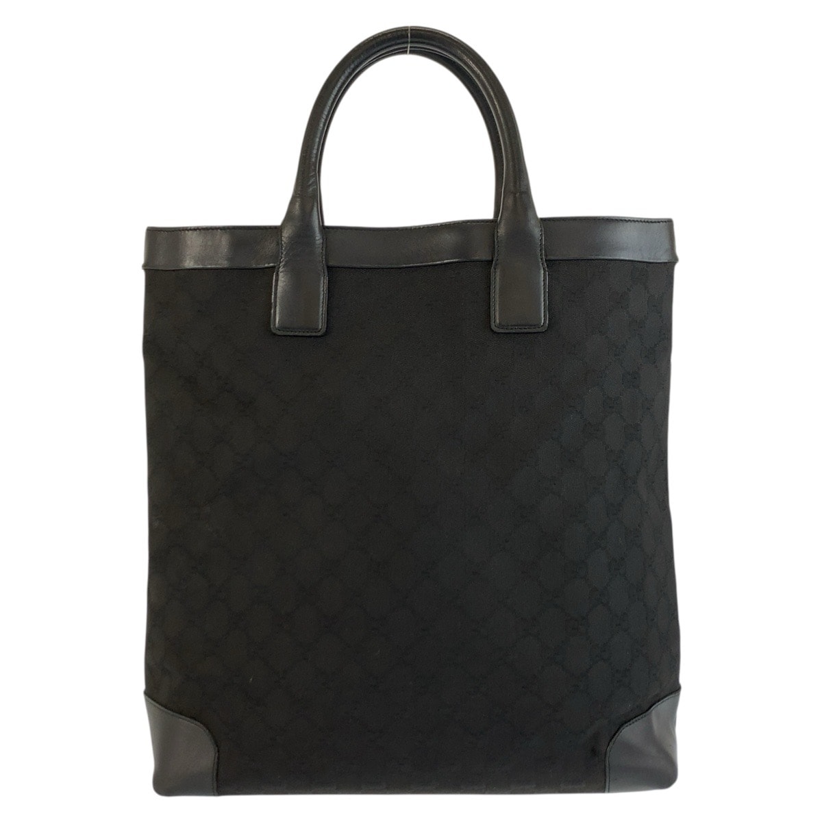 GUCCI グッチ ブラック 黒 GGキャンバス レザー/ トートバッグ ハンドバッグ 602143 【中古】