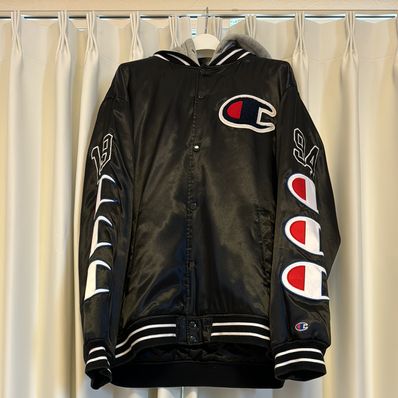Champion satin sales varsity jacket