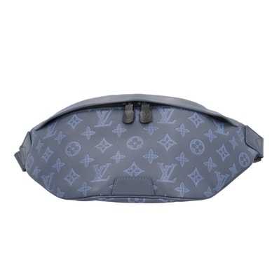 ルイヴィトン ディスカバリーバムバッグPM モノグラム シャドウ ウエストバッグ レザー M45729 ネイビー メンズ LOUIS VUITTON 中古