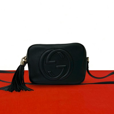 GUCCI グッチ ソーホー インターロッキング G レザー ショルダーバッグ ブラック
22961