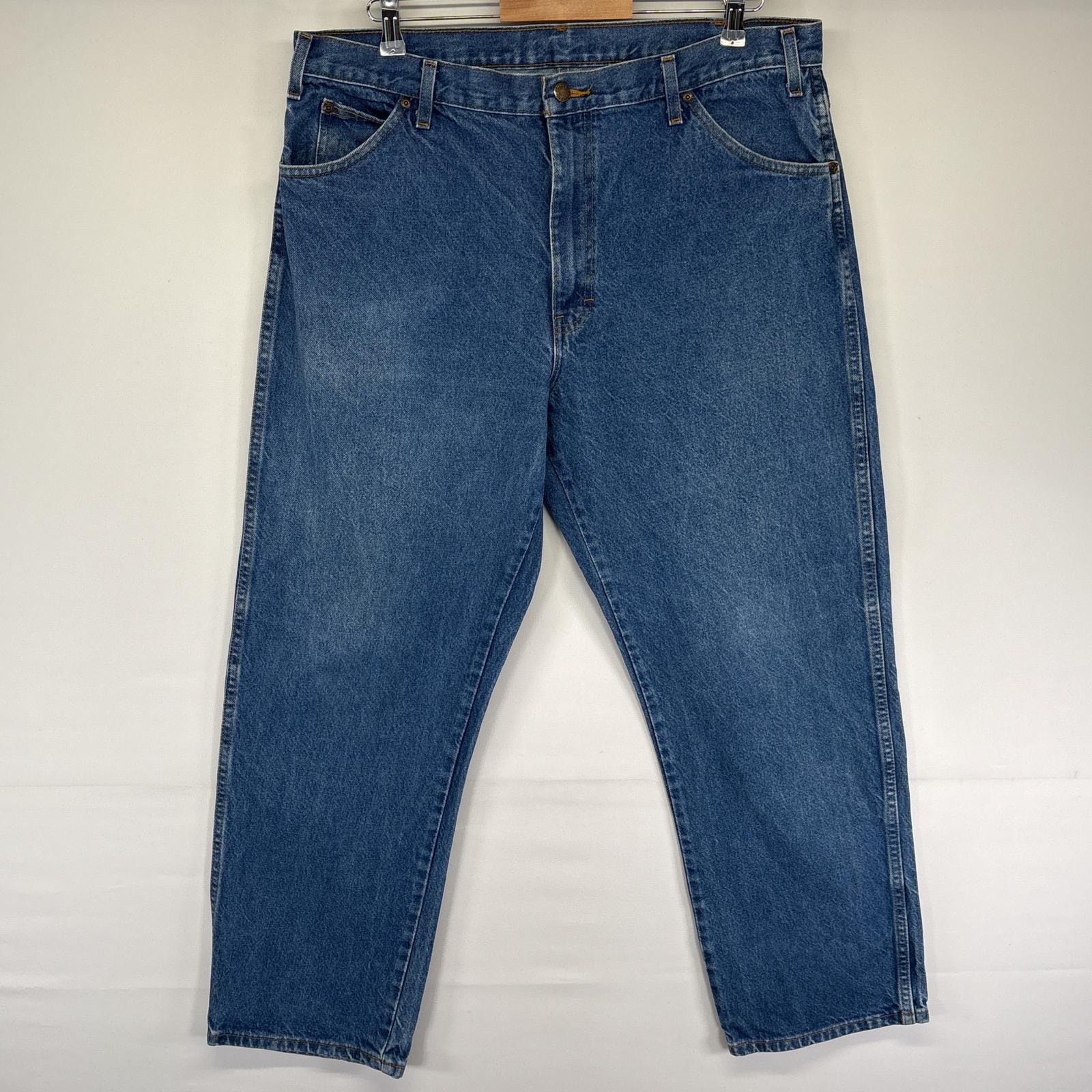 古着 ディッキーズ Dickies デニムパンツ 5ポケット ジーンズ ジーパン 色落ち ワークパンツ w38 L30  ブルー メンズ