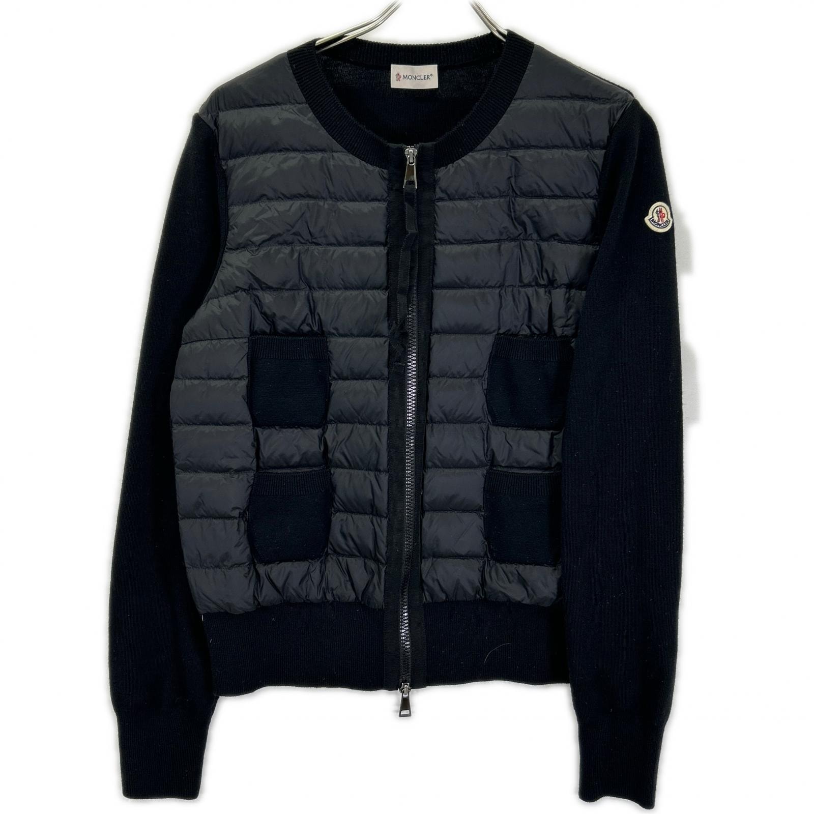 MONCLER Padded Wool Zip-Up Cardigan "Black"