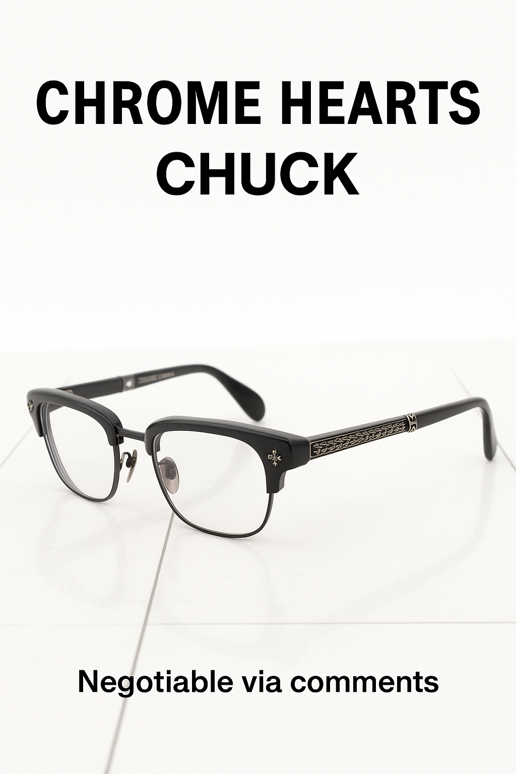 CHROME HEARTS CHUCK ブラック×シルバー フルメンテ正規品証明