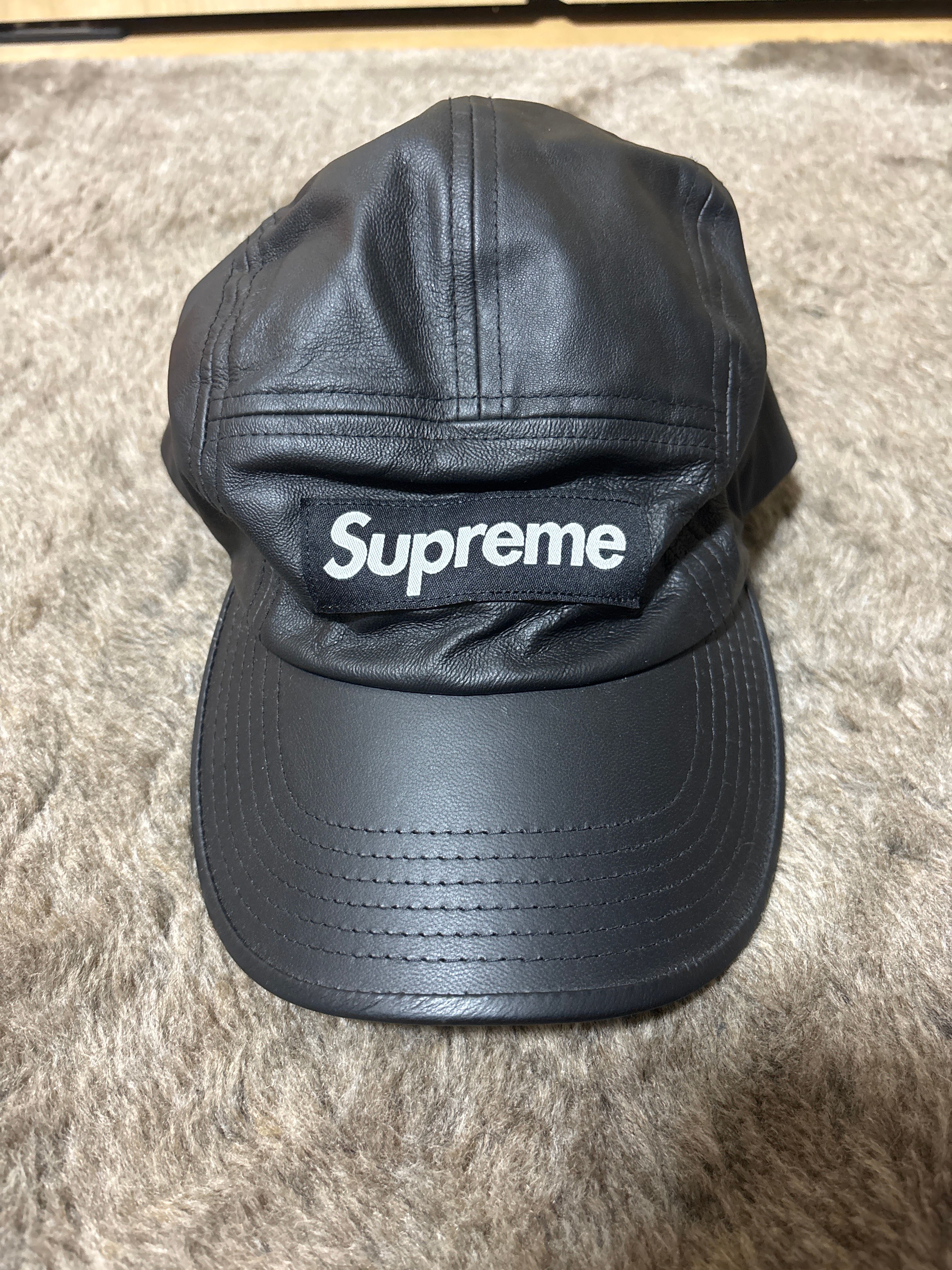 Supreme Leather Camp Cap "Black"