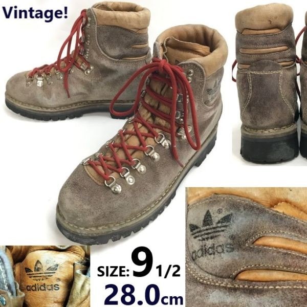 60s-70s?/Vintage★adidas/アディダス★本革トレッキング/マウンテンブーツ/シューズ【9.5/28.0茶】登山靴/Leather/Hiking/Boots◆bWB113-1