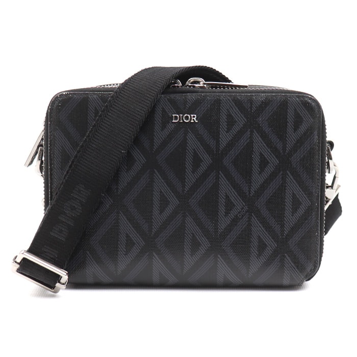 Dior ディオール CDダイヤモンド ショルダーバッグ ブラック 2ESBC119DC メンズ【中古】