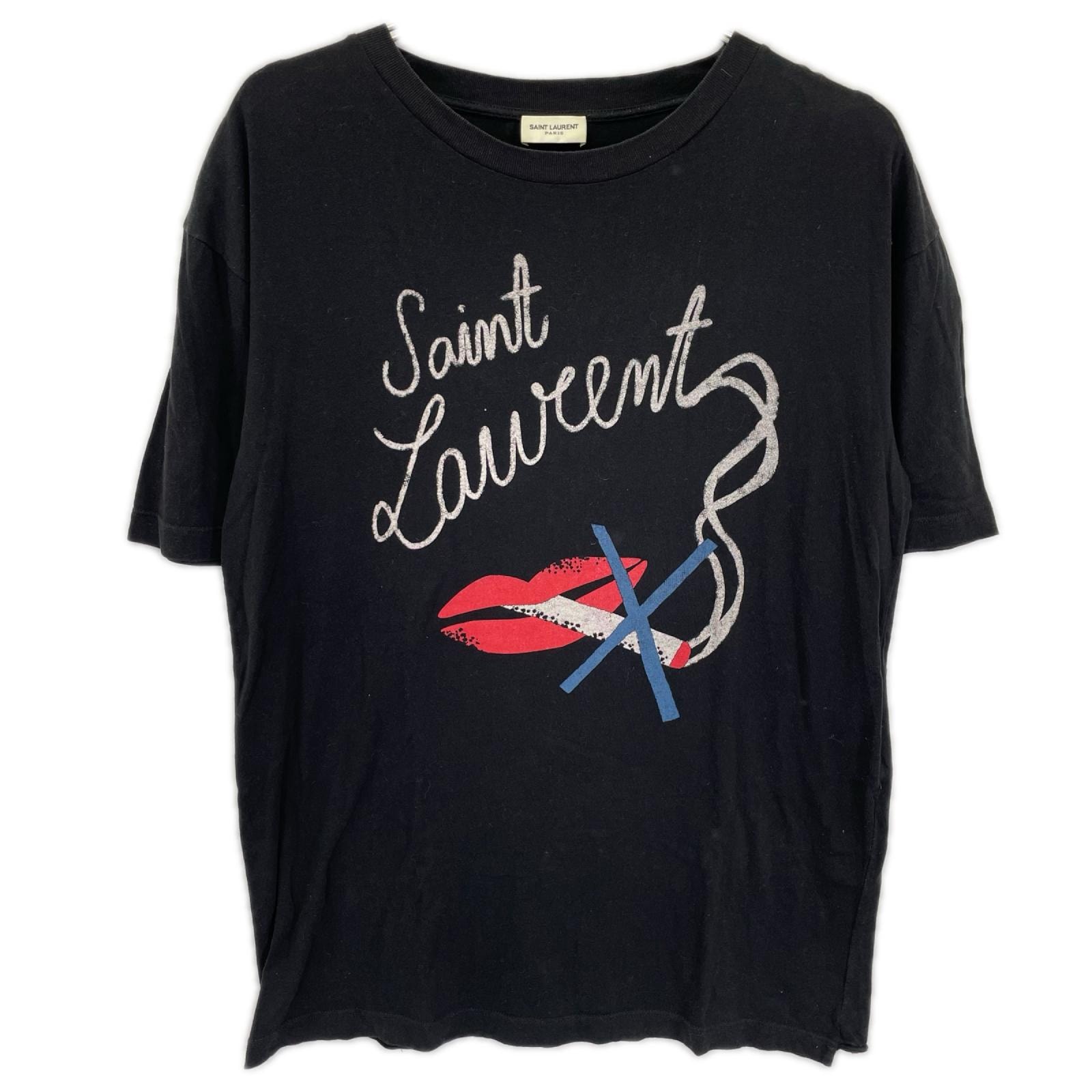 サンローランパリ 482676 17年製 ノースモーキング リップ Tシャツ XS