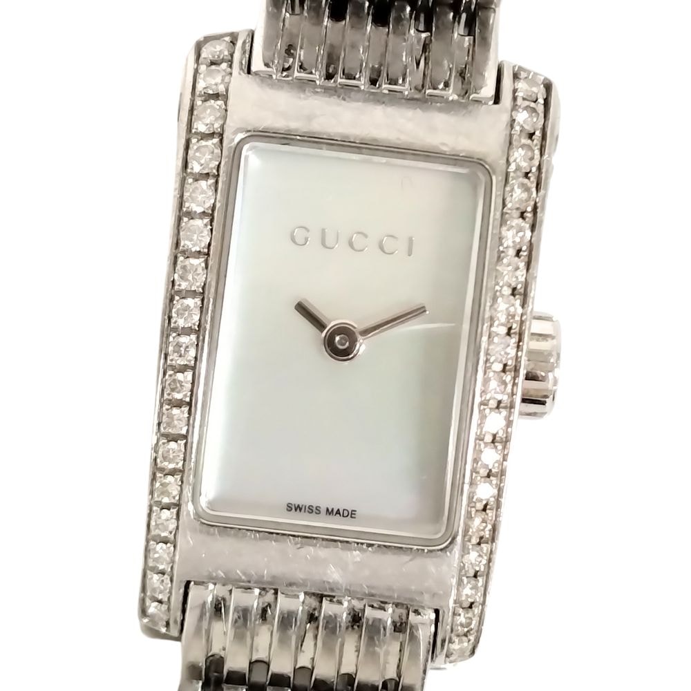 GUCCI グッチ 8600L Gメトロ シェル文字盤 ダイヤベゼル クォーツ レディース 腕時計 正規品 / C552