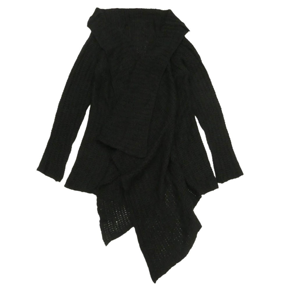 CHROME HEARTS クロムハーツ(原本無) 2613-304-3203 CH Plus Leather Patch Cashmere Knit Cardigan CHプラス レザーパッチ カシミヤ混 ニット カーディガン ブラック系 OS【中古】