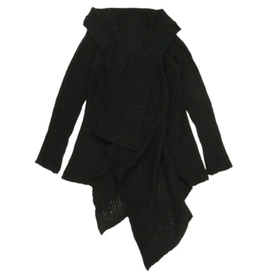 CHROME HEARTS クロムハーツ(原本無) 2613-304-3203 CH Plus Leather Patch Cashmere Knit Cardigan CHプラス レザーパッチ カシミヤ混 ニット カーディガン ブラック系 OS【中古】