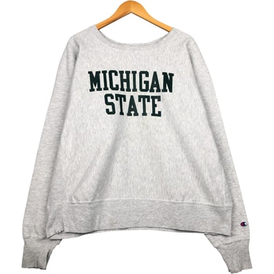 古着 90年代 チャンピオン Champion REVERSE WEAVE リバースウィーブMICHIGAN STATE ミシガン州立大学 カレッジスウェットシャツ トレーナー メンズXXL相当 ヴィンテージ/eaa590716