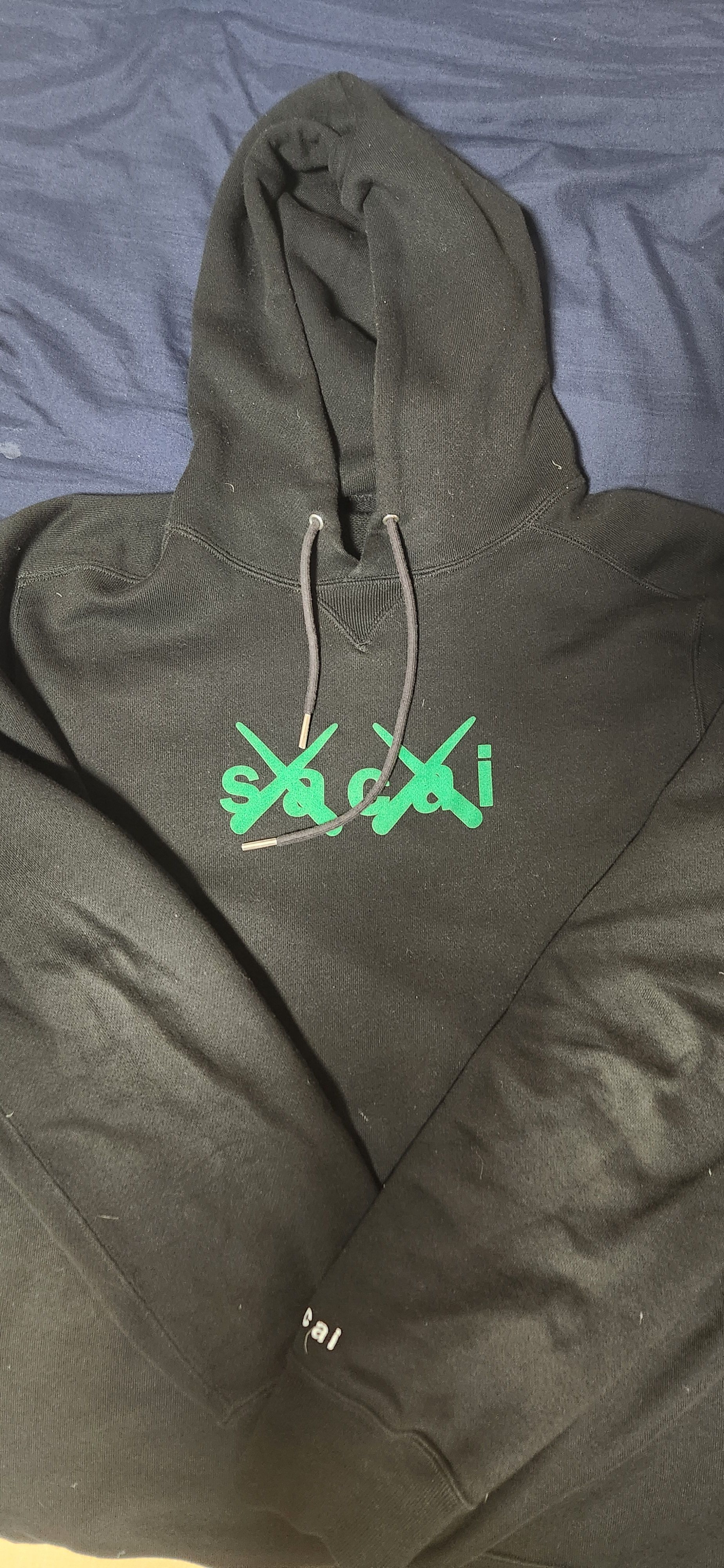 sacai KAWS Flock Print Hoodie "Black"