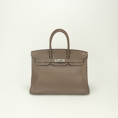 エルメス HERMES バーキン35 バーキン 35 バッグ トートバッグ トリヨンクレマンス エトゥープ Etoupe グレー Gray シルバー金具 ハンドバッグ