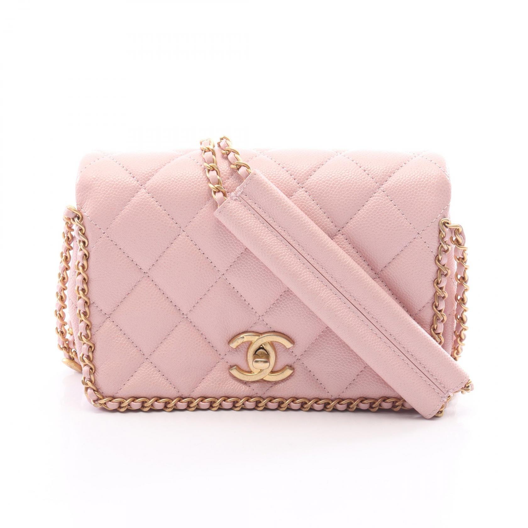 シャネル CHANEL マトラッセ ショルダーバッグ バッグ キャビアスキン(グレインドカーフ) レディース ピンク系 【中古】