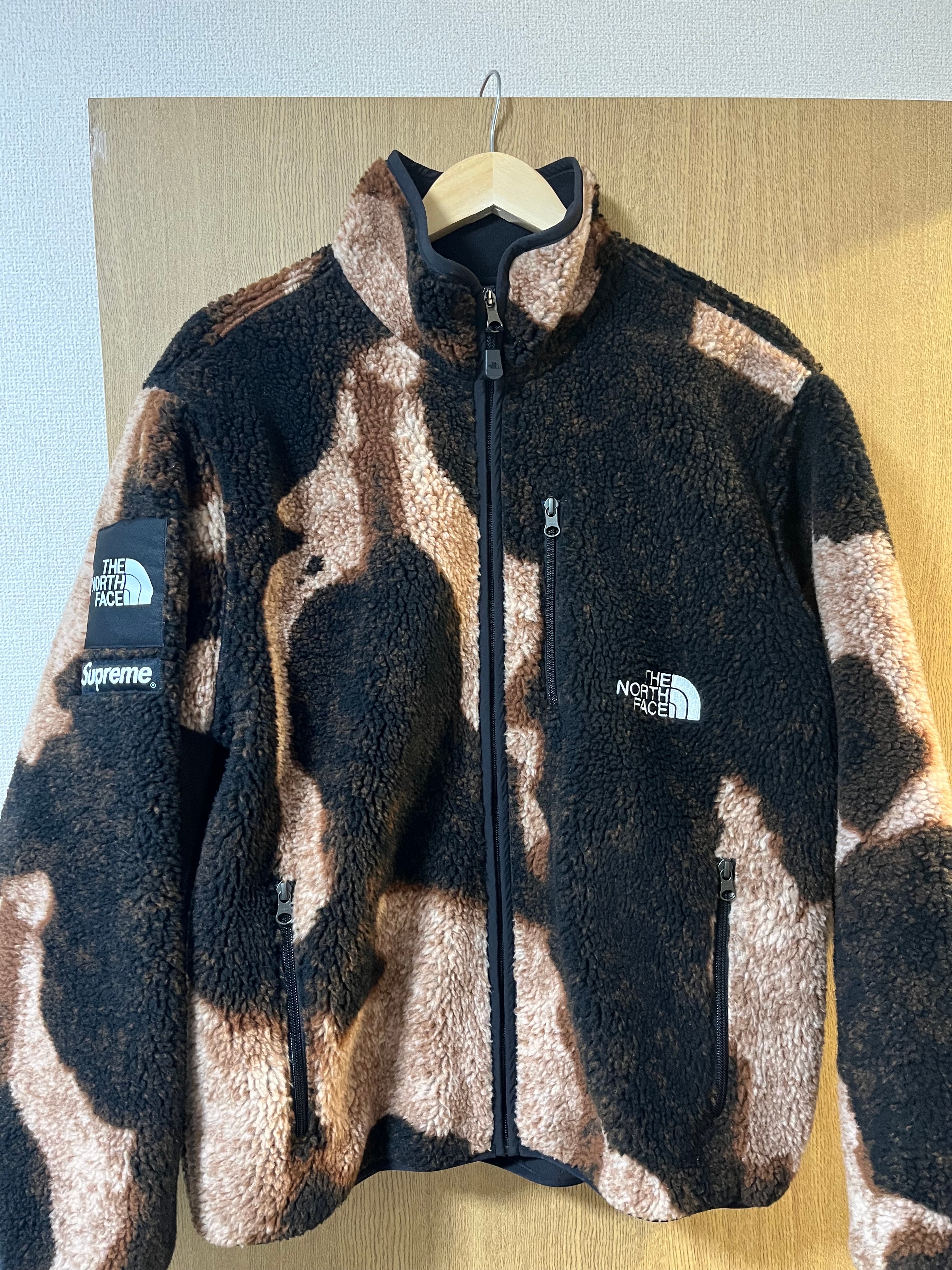 Supreme x The North Face Bleached Denim Print Fleece Jacket "Black"