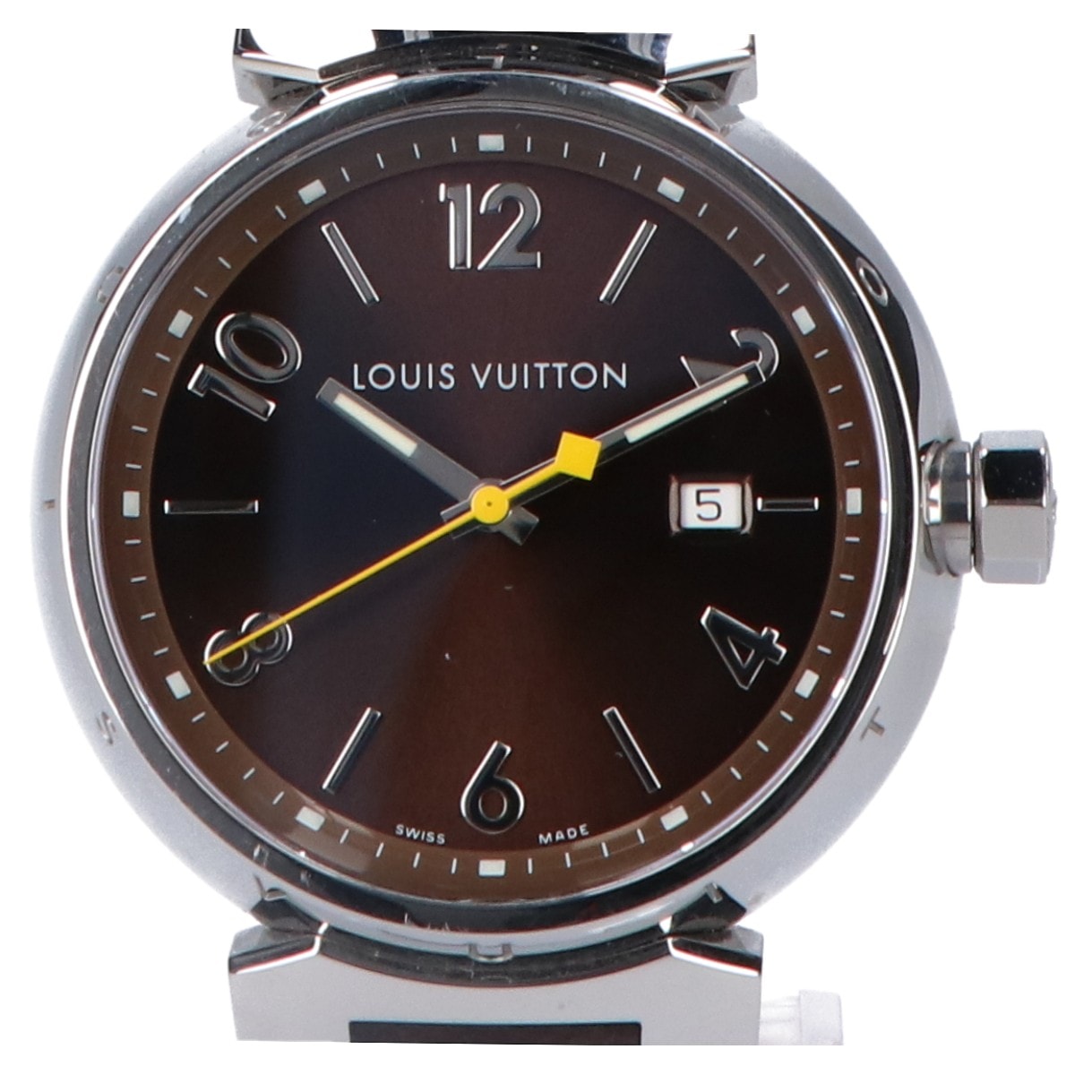 ルイヴィトン Q1111 ブラウン タンブール QZ時計 -