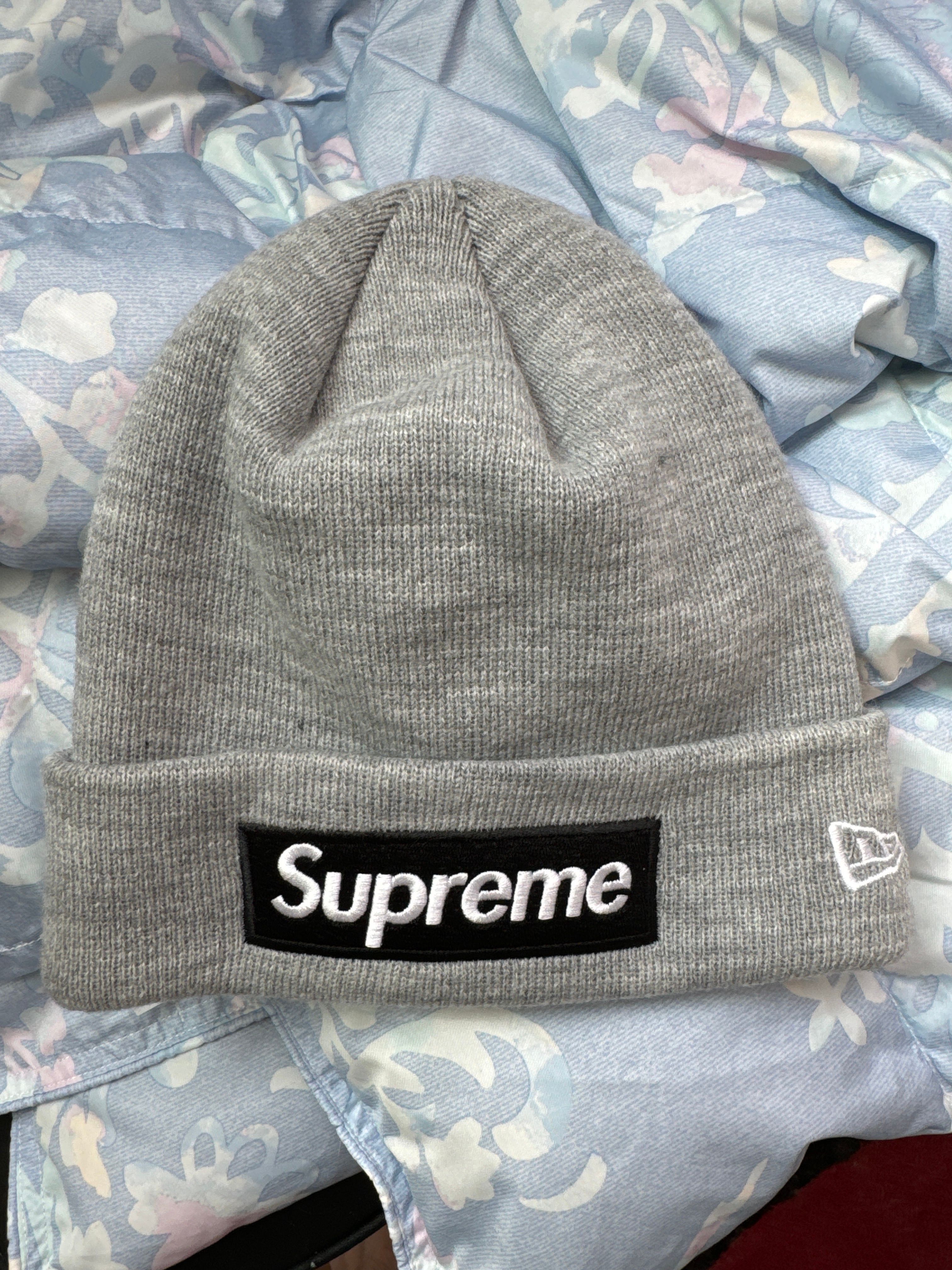 Supreme New Era Box Logo Beanie "Heather Grey"