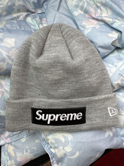 Supreme New Era Box Logo Beanie "Heather Grey"