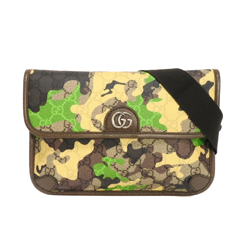 GUCCI グッチ GGモノグラム カモフラージュ ベルトバッグ 26SS GGメタル カモフラ ブラウン グリーン イエロー マルチカラー ウエストバッグ 未使用 GGスプリーム ベージュ ボディバッグ 752597 FAFHF 9760