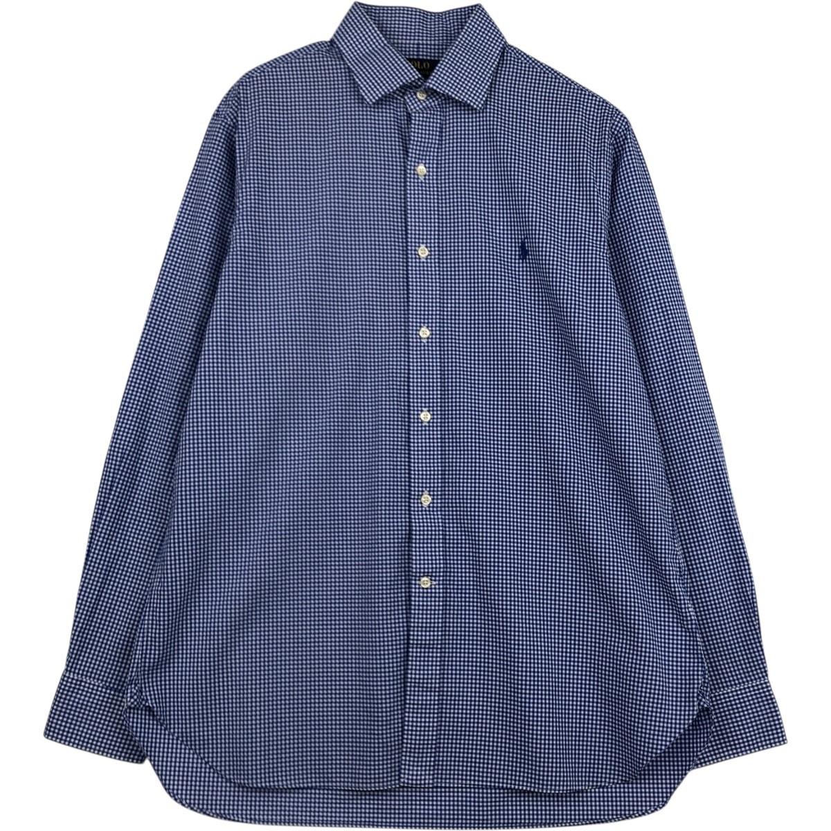 古着 ラルフローレン Ralph Lauren POLO RALPH LAUREN ギンガムチェック ワイドカラー 長袖 コットンチェックシャツ メンズL相当/eaa635097