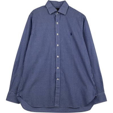 古着 ラルフローレン Ralph Lauren POLO RALPH LAUREN ギンガムチェック ワイドカラー 長袖 コットンチェックシャツ メンズL相当/eaa635097