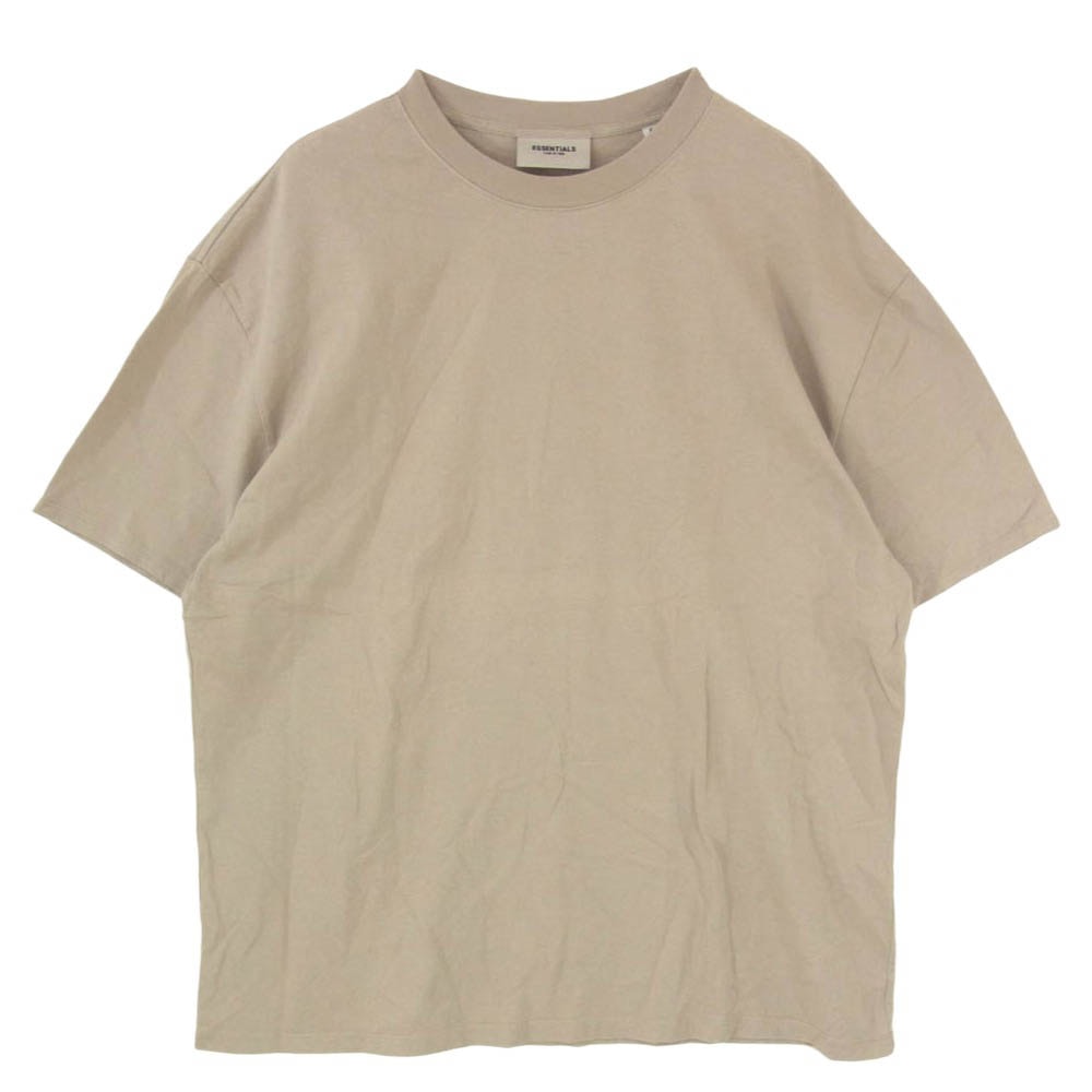 FEAR OF GOD フィアオブゴッド ESSENTIALS エッセンシャルズ ラバー バックプリント ロゴ Tシャツ 半袖 カットソー カーキ系 XL【中古】