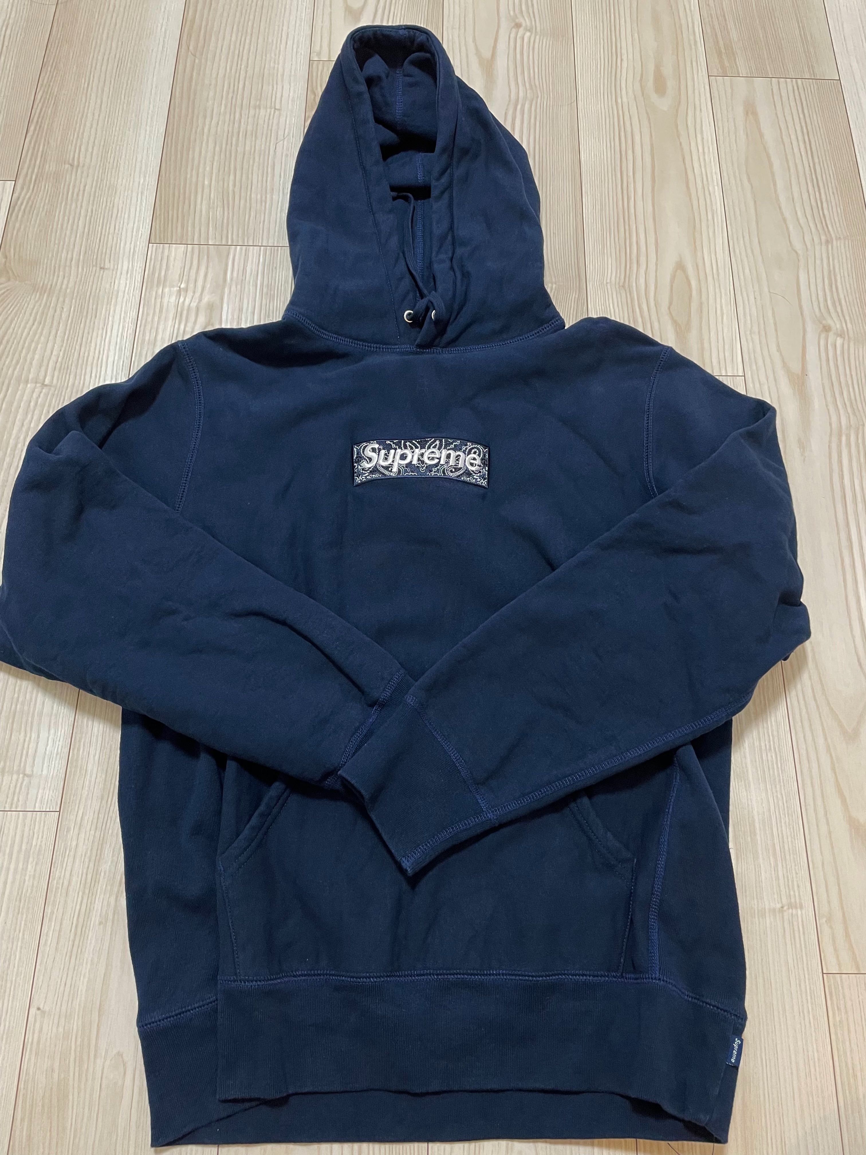 Supreme Bandana Box Logo Hooded Sweatshirt "Navy"