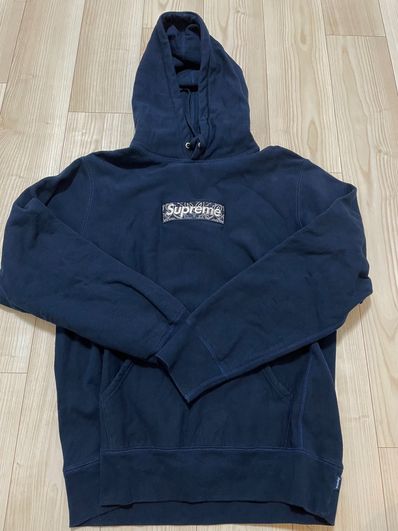 Supreme Bandana Box Logo Hooded Sweatshirt "Navy"