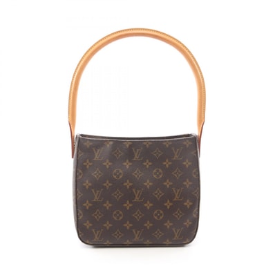 ルイ・ヴィトン LOUIS VUITTON ルーピングMM モノグラム ショルダーバッグ バッグ PVCコーティングキャンバス レザー レディース ブラウン系 M51146 【中古】
