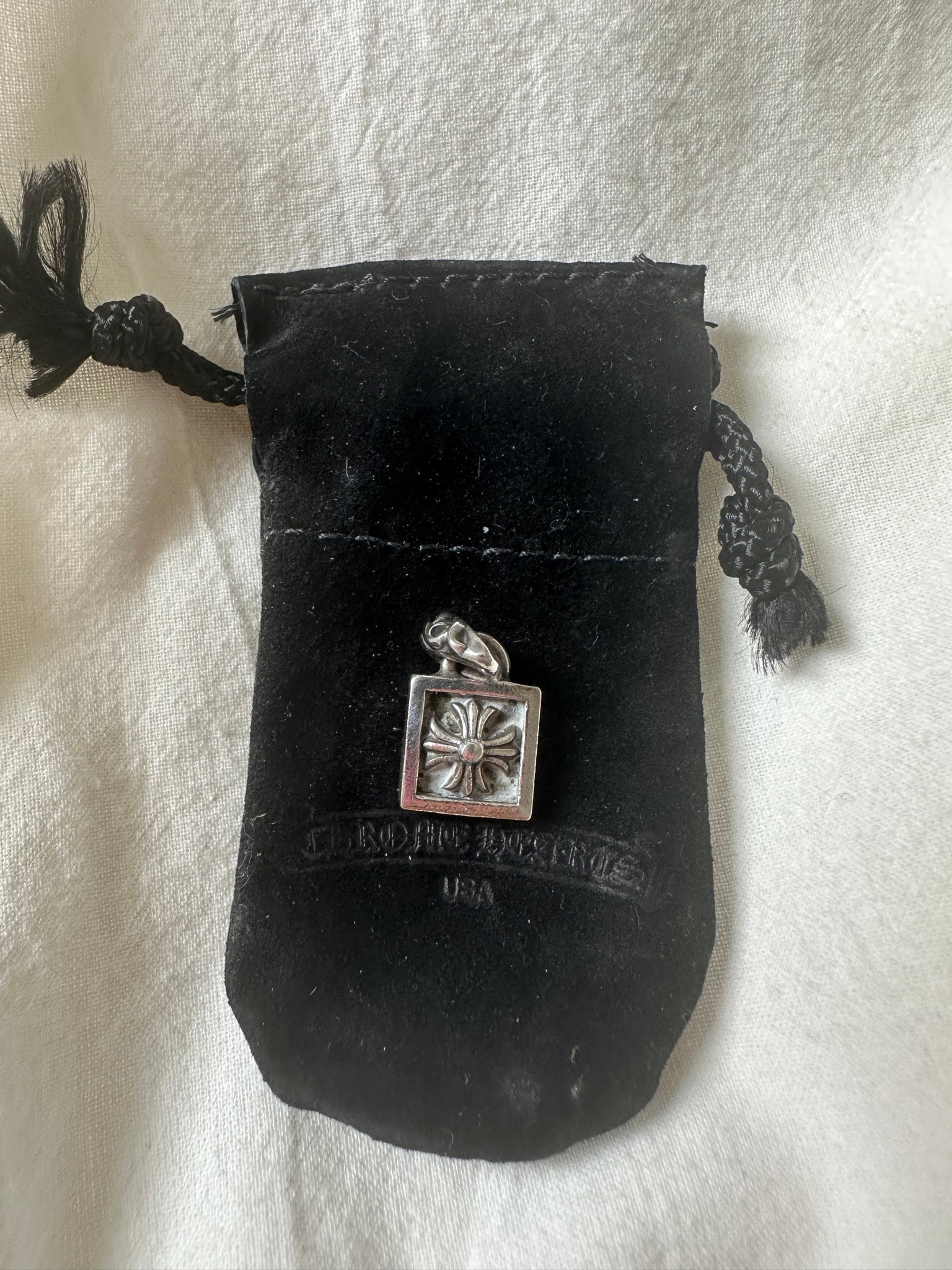 Chrome Hearts Framed CH Plus Charm "Silver"