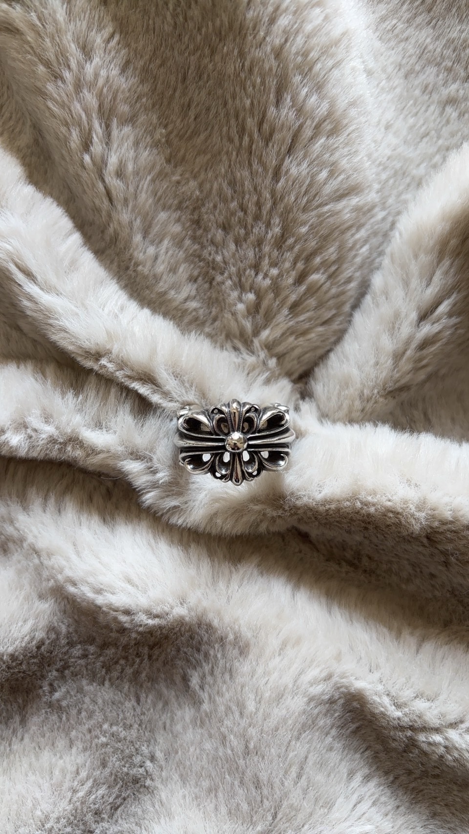 Chrome Hearts Double Floral Cross Ring "Silver"