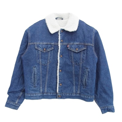 Levi's リーバイス デニムジャケット 90s USA フェイエットビル工場製 デニム ボア トラッカー ジャケット インディゴブルー系 40【中古】