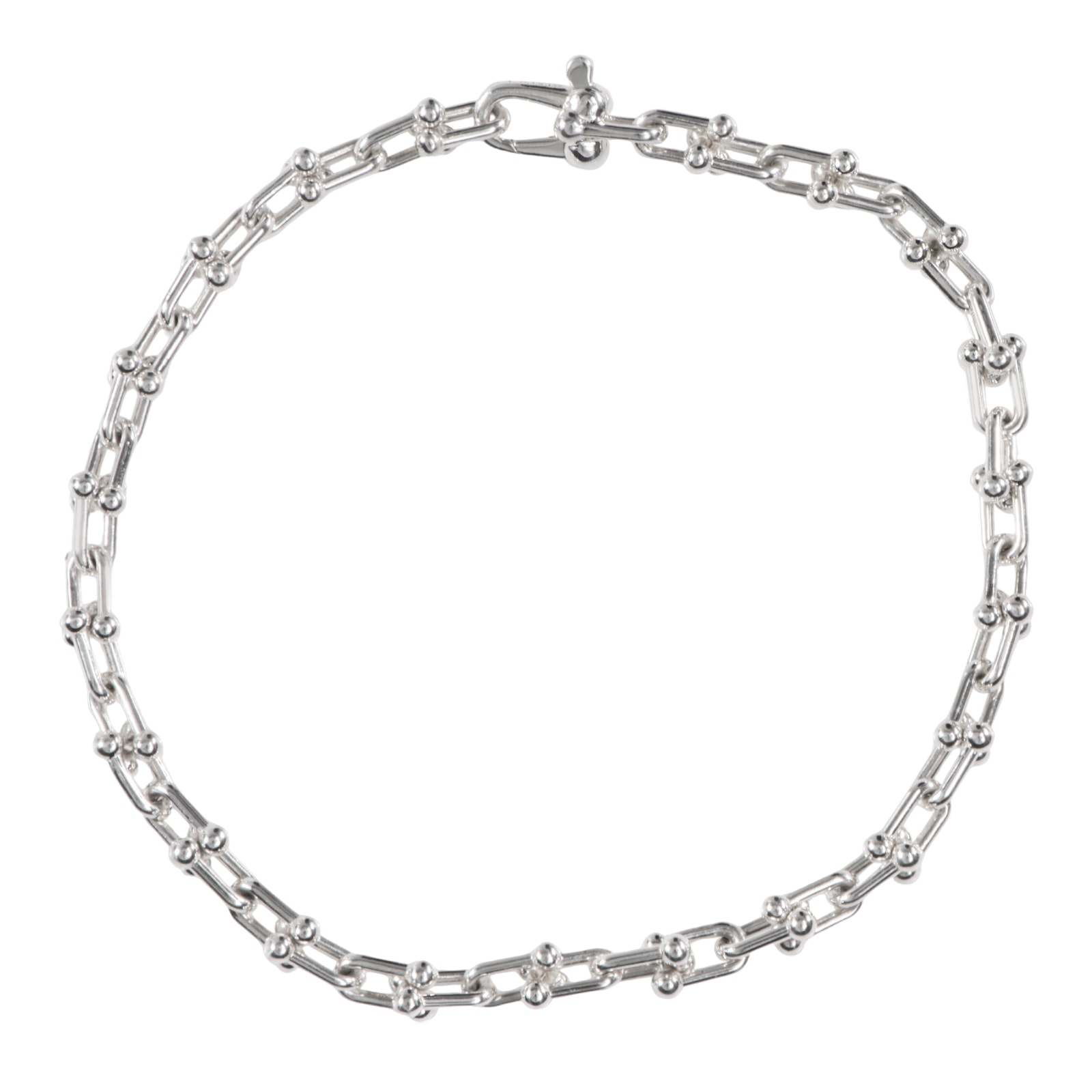 TIFFANY&Co. ティファニー ハードウェア マイクロ リンク ブレスレット スターリングシルバー シルバー【中古】