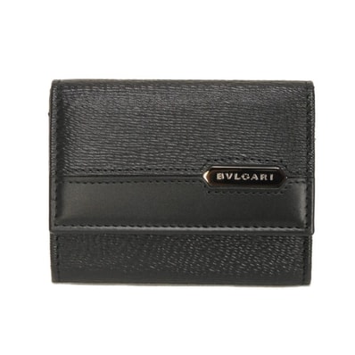 BVLGARI ブルガリ セルペンティ スカリエ マン コインパース カードケース フラップ スナップボタン パスケース 名刺入れ 小銭入れ 財布 RFID ICチップ 未使用 ロゴ プレート ブラック コインケース 282856
