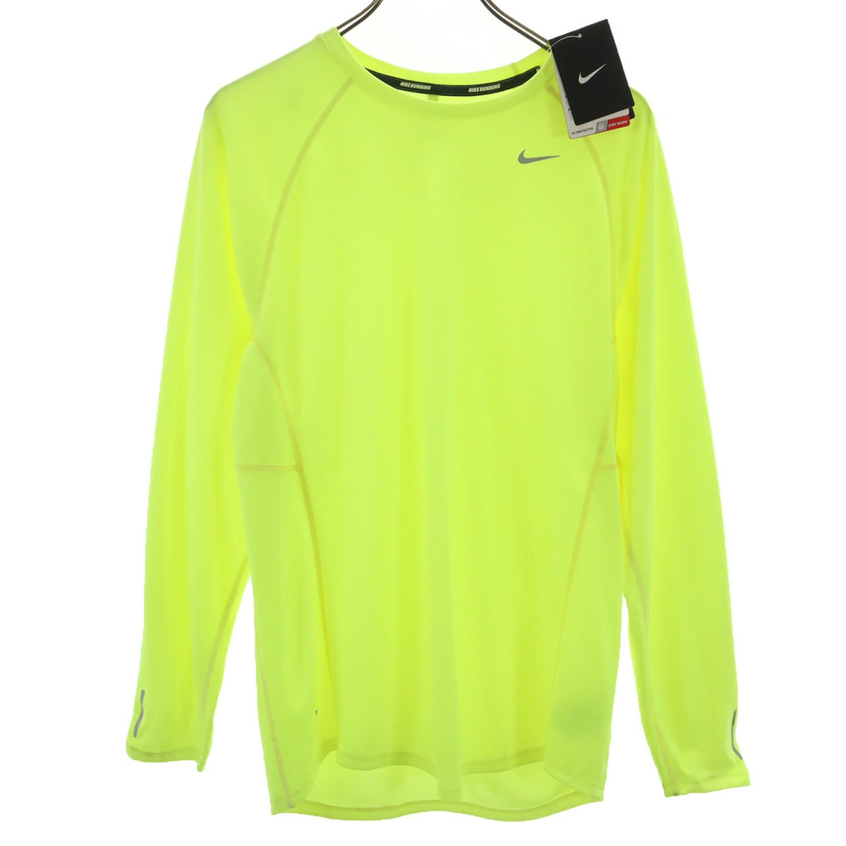 NIKE ナイキ 未使用 長袖 Tシャツ L イエロー ランニング ロンT DRI-FIT タグ付き