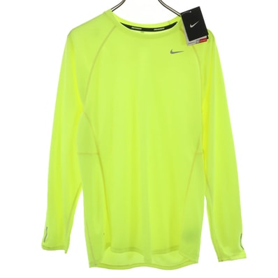 NIKE ナイキ 未使用 長袖 Tシャツ L イエロー ランニング ロンT DRI-FIT タグ付き